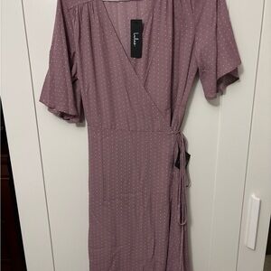 Lulu’s Lavender Polka Dot Wrap Dress